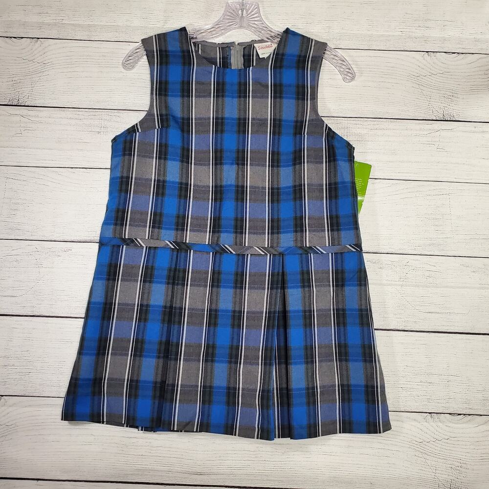 Schoolbelles Girls School Uniform Dress Blue Plaid Size 8X